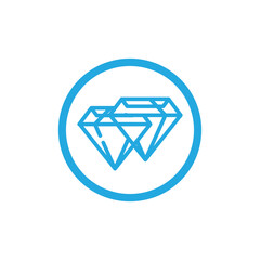 Wall Mural - gemstone line logo icon