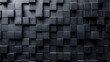 An abstract image showcasing a pattern formed by an arrangement of dark cubic shapes with a textured surface