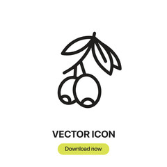 Leinwandbilder - Olives icon vector. Linear-style sign for mobile concept and web design. Olives symbol illustration. Pixel vector graphics - Vector.	