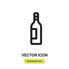 Aufkleber - Wine icon vector. Linear-style sign for mobile concept and web design. Wine symbol illustration. Pixel vector graphics - Vector.	