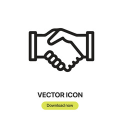 Fototapete - Agreement icon vector. Linear-style sign for mobile concept and web design. Agreement symbol illustration. Pixel vector graphics - Vector.	
