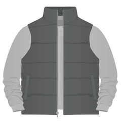 Canvas Print - Grey winter vest. vector illustration