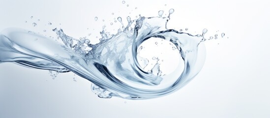  A close-up view of a water wave captured against a clean white background
