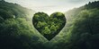 heart made of plants in the forest concept Generative AI