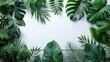 Blank Canvas Amongst Lush Tropical Foliage: A Summer-Inspired Image
