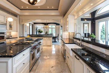 Kitchen interior in new luxury home.