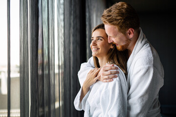 Poster - Couple enjoying wellness weekend and serene moments together