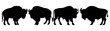 Bison buffalo silhouette set vector design big pack of illustration and icon
