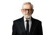 © somsuda - Portrait studio Smart and healthy senior business man wearing suit and t shirt that posing and smiling relaxedly isolated on transparent png background.