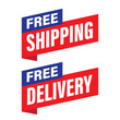 Free Shipping delivery button label tag