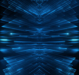 Wall Mural - symmetry and precision with a three-dimensional grid of lines, blending technology, science, and mod