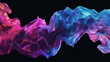 Colorful ink fluid swirl isolated on black background
