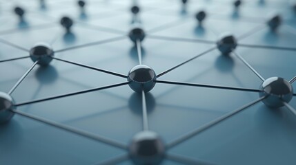 Wall Mural - 3D rendering of a network concept with connected nodes