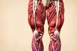 Muscular nature of legs with lot of muscles, nerves and strength or Scientific illustration of legs