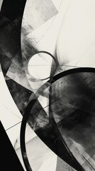 Wall Mural - Abstract black and white geometric shapes