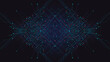 Digital geometric tech elements network abstract dark background