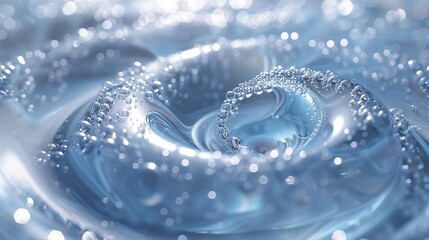 Aufkleber - Foam bubbles in a spiral motion. Light effect of an air vortex. Modern illustration of a cool blurred spiral motion.