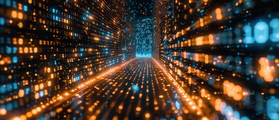 Leinwandbilder - The digital transformation concept. System engineering. Binary code. Programming.