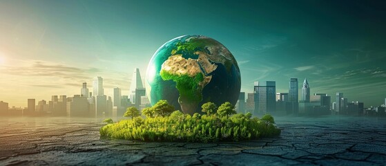 Poster - An urban development concept and an environmental technology concept. Sustainable development goals. Sustainable development goals.