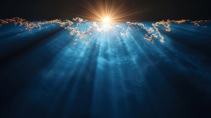 Aufkleber - This is sun light overlay. Sun rays light isolated on black background. This is transparent sun light special lens flash light effect. This is light of radiance.