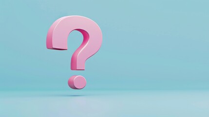 Poster - This is a 3D question mark speech bubble icon. Message box with a question sign. FAQ symbol concept. Cartoon illustration isolated on a blue background. Minimal design. 3D rendering.