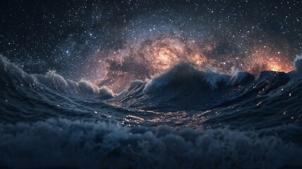 Enigmatic beauty of the Milky Way captured in a mesmerizing nighttime scene.