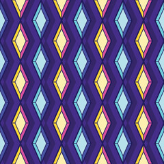 Wall Mural - neon diamond seamless pattern background