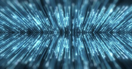 Wall Mural - a burst of crystalline blue lights, resembling an explosion of data or energy in cyberspace. 3d rend