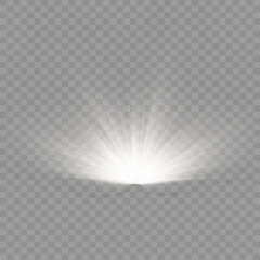 Wall Mural - light effect set. glow isolated white transparent light effect set, lens flare, explosion, glitter, 