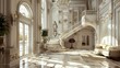 Opulent baroque interior showcasing a grand staircase