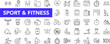 © SMUX - Sport and Fitness icon set with editable stroke. Gym and fitness thin line icon collection. Vector illustration