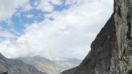 clouds over the mountain Mountains deep white clouds rock green natural plants