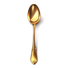 golden spoon isolated on white