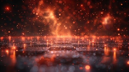 Poster - Abstract luminous explosion with lens flare, sparkles, bokeh, shining star and rays on checkered background.