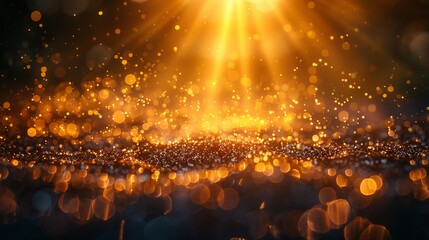 Poster - Sparkles in a starburst. A sunburst with glow light.