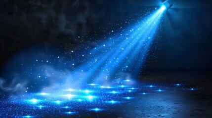 Poster - Modern bright scene spotlight effect. Modern shining theater projector beam template for your creative designs.