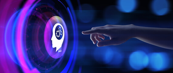 Wall Mural - machine learning ai artificial intelligence neural network technology concept.