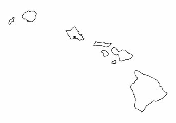 Wall Mural - Hawaii map outline