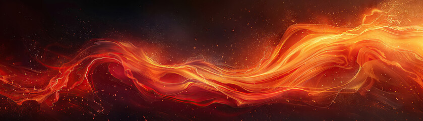Poster - Abstract background with fiery streaks of red and orange on a dark backdrop