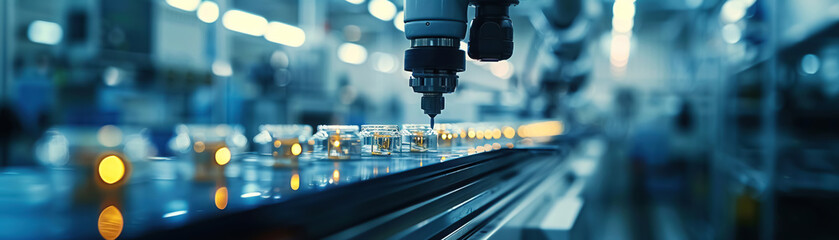 Aufkleber - High-tech robotic arm in a manufacturing process, symbolizing precision and automation