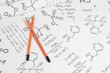 Science paper drawings of chemical formulas	
