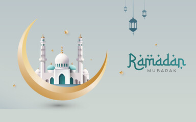 Wall Mural - Ramadan Kareem background template design illustration, Ramadan Eid Mubarak Vector Design Template