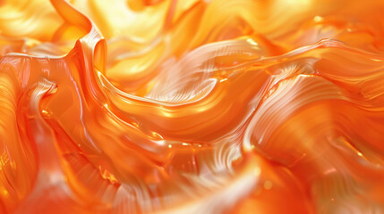Poster - Warm orange hues flow in soft, fluid motion, creating an organic and captivating abstract texture