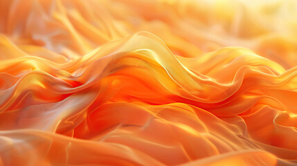 Poster - Warm orange hues flow in soft, fluid motion, creating an organic and captivating abstract texture