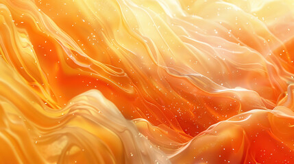 Poster - Warm orange hues flow in soft, fluid motion, creating an organic and captivating abstract texture