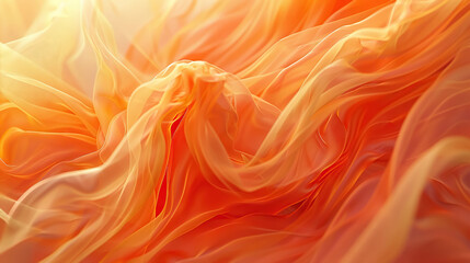 Poster - Warm orange hues flow in soft, fluid motion, creating an organic and captivating abstract texture