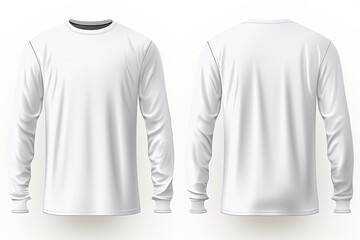 Wall Mural - Plain blank t-shirt mockup for front and back view on white background