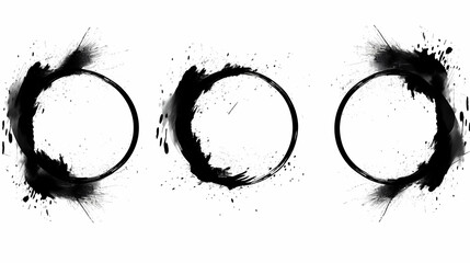 set of circular zen brush for graphic design