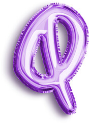 Wall Mural - Violet Foil Balloon Capitalized Letter Q