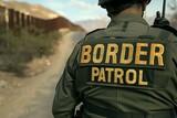 Fototapeta Nowy Jork - Border patrol officers walking along border